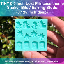 Load image into Gallery viewer, TINY 0.5 inch Pascal (2 designs) + Sun &amp; Lanterns - all at 0.125 inch deep - from Lost Princess for Shaker Bits or Earring Studs Resin Silicone Mold
