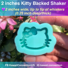 Load image into Gallery viewer, YOU CHOOSE 1.5 inch or 2 inches Kitty Backed Shaker Silicone Mold for Resin Deco Charms Cabochons
