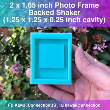Load image into Gallery viewer, (7-days turnaround time!) 2 inches x 1.65 inches (cavity: 1.25 x 1.25 inch) Polaroid Photo Frame Shiny Backed Shaker Silicone Mold for Resin Craft Keychain Charms DIY
