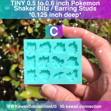 Load image into Gallery viewer, TINY 0.5 inch Pokemon (3 Palettes w 26 characters to Choose From) Game Shaker Bits or Little Earring Studs Silicone Mold for Resin Charms
