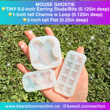 Load image into Gallery viewer, Halloween Haunted Mouse Ghostie Ghost (w/ multiple size options) Silicone Mold for Resin Pendants Keychain Shaker Charm Phone Grip
