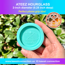 Load image into Gallery viewer, 2-inch (0.25 inch deep) Ateez - 2 Design Options - K-Pop Group Silicone Mold for Resin Phone Grips or Magnets
