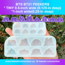 Load image into Gallery viewer, K-Pop Peeker TINY 0.5-inch wide (0.125-inch deep) or 1-inch wide (0.25 inch deep) KPop Silicone Mold for Resin Concert Freebies Earrings (Copy)
