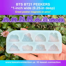 Load image into Gallery viewer, K-Pop Peeker TINY 0.5-inch wide (0.125-inch deep) or 1-inch wide (0.25 inch deep) KPop Silicone Mold for Resin Concert Freebies Earrings (Copy)

