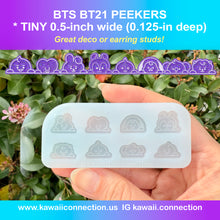 Load image into Gallery viewer, K-Pop Peeker TINY 0.5-inch wide (0.125-inch deep) or 1-inch wide (0.25 inch deep) KPop Silicone Mold for Resin Concert Freebies Earrings (Copy)
