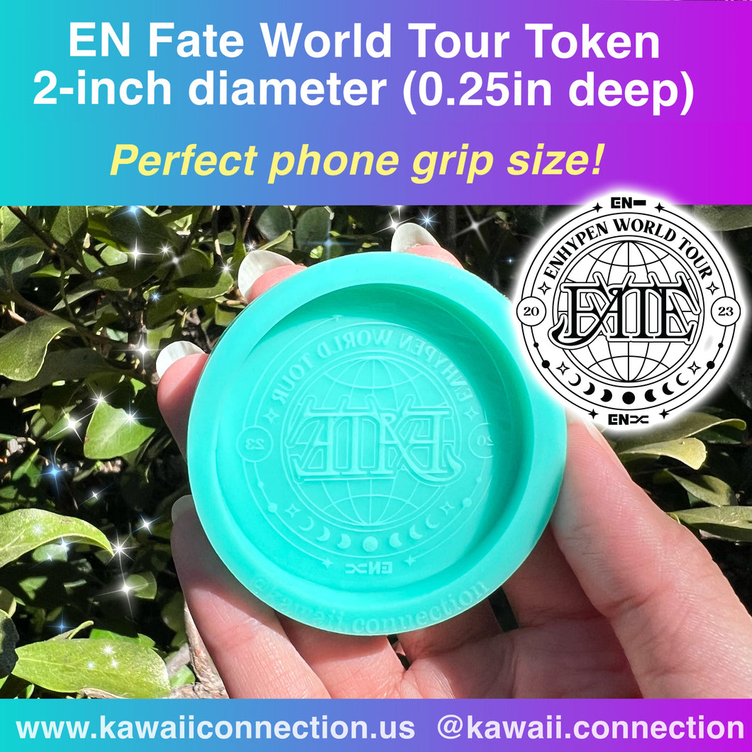 2-inch EN Fate Tour Token (0.25 inch deep) K-Pop Silicone Mold (Perfect Phone Grip size!) for Resin Kpop Deco Charms DIY