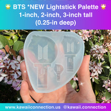 Load image into Gallery viewer, New Lightstick @1, 2, 3-inch tall (0.25 inch deep)or 1-inch Tiny Charms w Loop (0.125-inch deep) K-Pop Silicone Mold for Resin Freebie DIY

