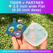 Load image into Gallery viewer, TIGER + PARTNER 2.5-inch wide (0.256 inch deep) or 1.5-inch tall w/ Loop (0.125 inch deep) Silicone Mold for Resin Charm
