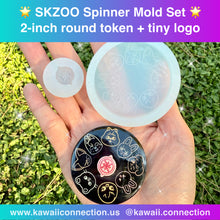 Load image into Gallery viewer, K-Pop Fidget Spinner Silicone Mold Set for 2-inch Round Token (0.25-inch deep) with Tiny logo as Rotating Piece for Charms Concert Freebie
