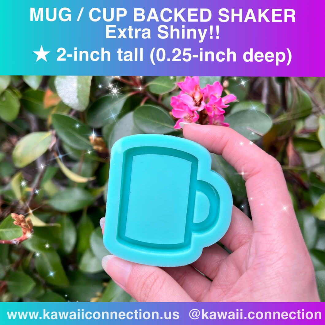 2-inch Coffee Cup Mug Shiny Backed Shaker Silicone Mold for Custom Resin Charms Accessories