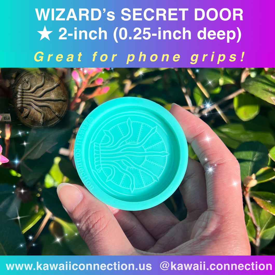 2-inch Door @0.25 inch deep Magic Wizard Boy Chamber Detailed Designs Silicone Mold for Custom Resin Phone Grip