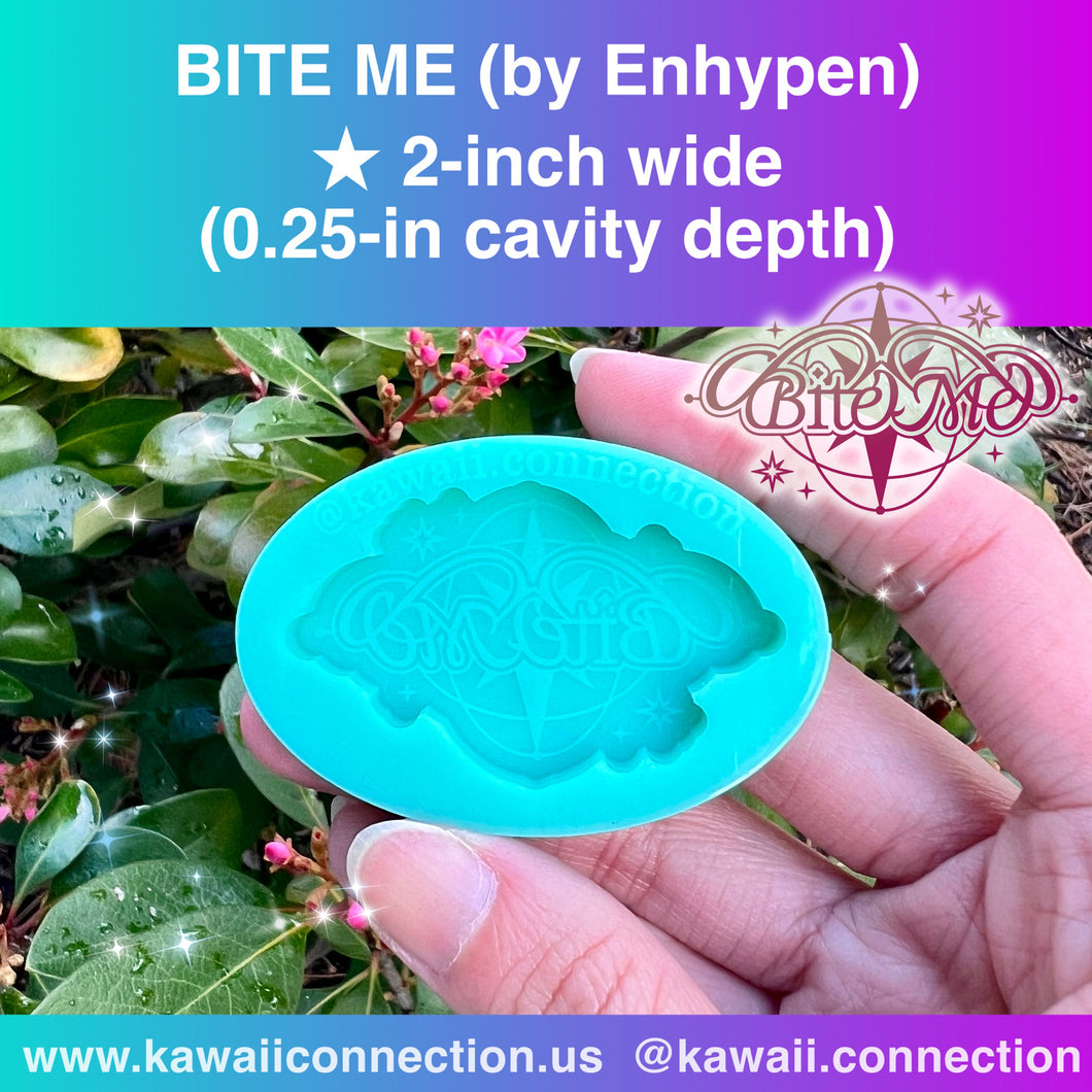 BITE ME 2-inch wide (0.25 inch deep) EN K-Pop Silicone Mold for Resin Keychains and Accessories