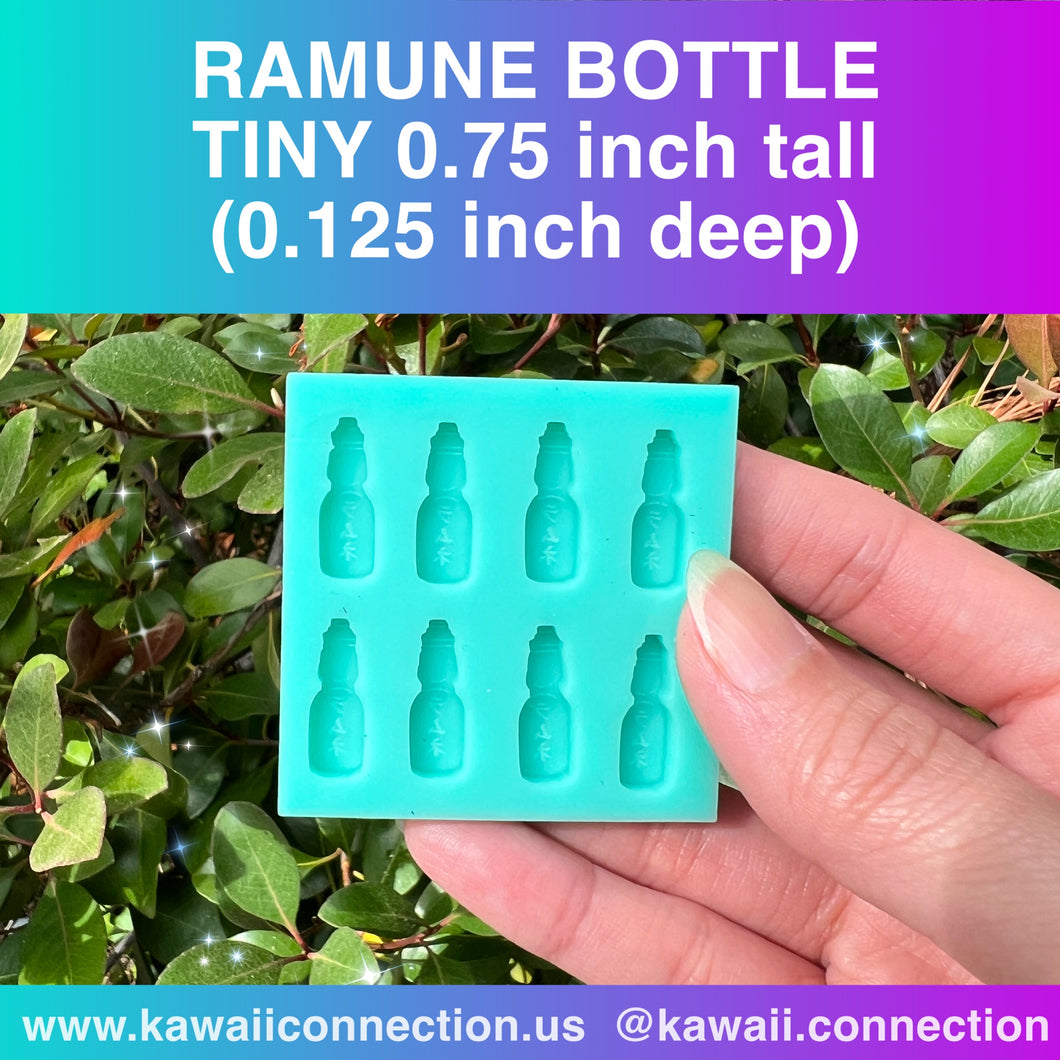 TINY 0.75 inch tall (0.125inch deep) Ramune Japanese Snack & Beverage Silicone Molds for Resin Charms