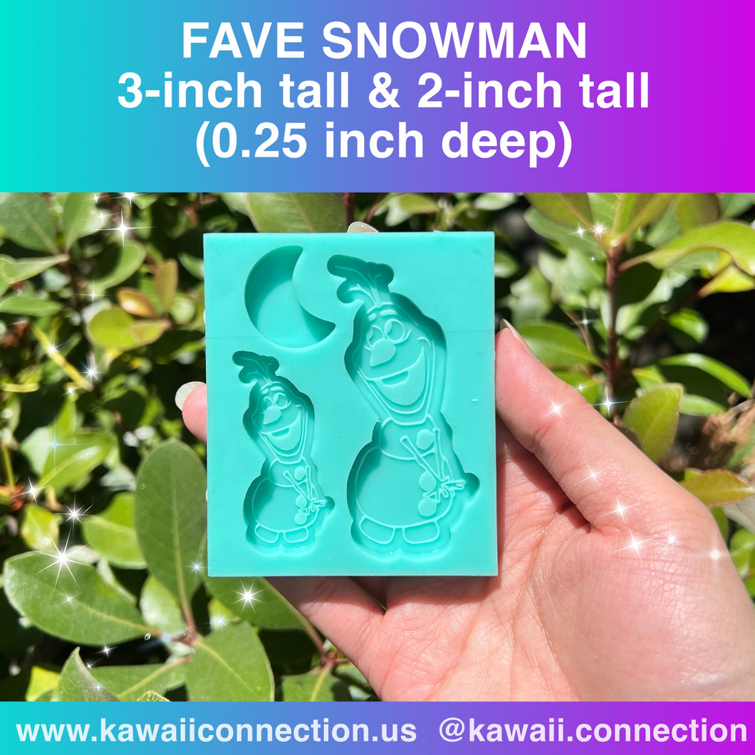 2-inch tall and 3-inch tall Snowman Silicone Mold from Ice Princess for Resin Keychains and Charms