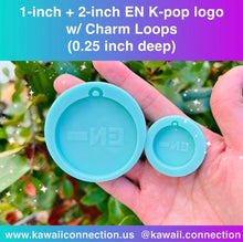 Load image into Gallery viewer, YOU CHOOSE size K-Pop EN Logo w Loop at 0.25 inch deep Silicone Mold Palette for Resin Plaster Deco Charms Diy
