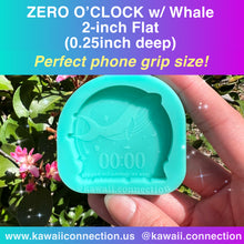Load image into Gallery viewer, 2-inch Zero o&#39;clock w/ Whale Flat or Backed Shaker Charm Silicone Mold for Resin Charms DIY
