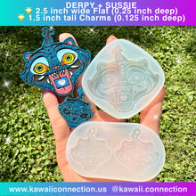 Load image into Gallery viewer, TIGER + PARTNER 2.5-inch wide (0.256 inch deep) or 1.5-inch tall w/ Loop (0.125 inch deep) Silicone Mold for Resin Charm
