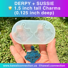Load image into Gallery viewer, TIGER + PARTNER 2.5-inch wide (0.256 inch deep) or 1.5-inch tall w/ Loop (0.125 inch deep) Silicone Mold for Resin Charm
