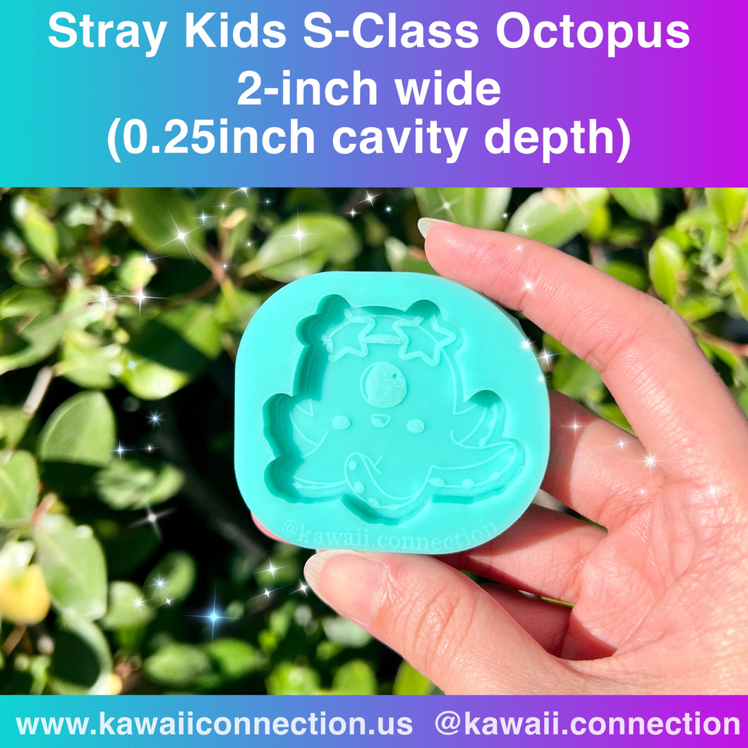Cool Octopus S Class 2-inch at widest (0.25 inch deep) Silicone Mold for Resin Kpop Stray Zoo Charms DIY