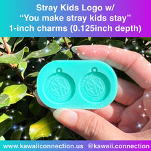 Load image into Gallery viewer, K-Pop Stray Stay 2-inch (0.25 inch deep) or 1-inch Charms with Loop (0.125 inch deep) Silicone Mold for Resin Kpop Phone Grip Magnet Zip
