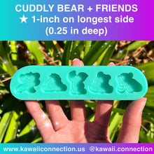 Load image into Gallery viewer, Shaker Bits or 1 inch (on longest side) Cuddly Bear and Friends Silicone Mold Palette for Resin Charms DIY

