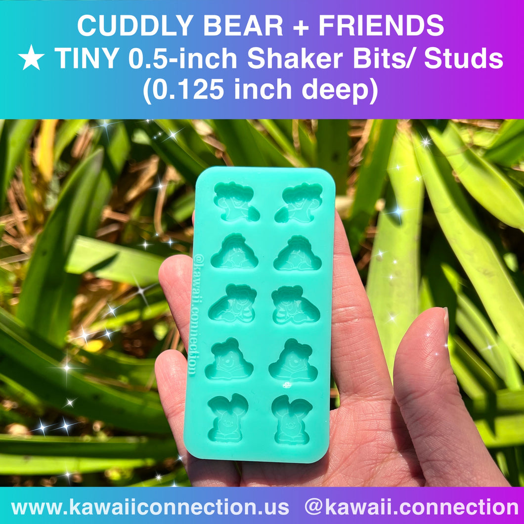 Shaker Bits or 1 inch (on longest side) Cuddly Bear and Friends Silicone Mold Palette for Resin Charms DIY