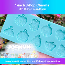 Load image into Gallery viewer, J-Pop 1-inch Charms w/ Built-in Loop (0.125 inch deep) Silicone Mold for Resin Deco Kindle Zipper Bag Tumbler Charms DIY
