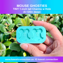 Load image into Gallery viewer, Halloween Haunted Mouse Ghostie Ghost (multiple size options) Silicone Mold for Resin Pendants Keychain Shaker Charm Phone Grip
