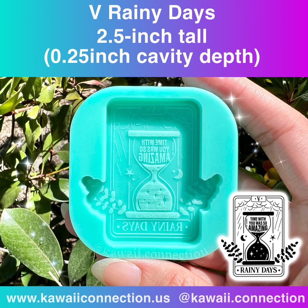 Rainy Days 2.5 inches tall at 0.25 inch deep K-Pop Detailed Silicone Mold for Custom Resin Keychain Deco Charm Photo Card Accompaniment