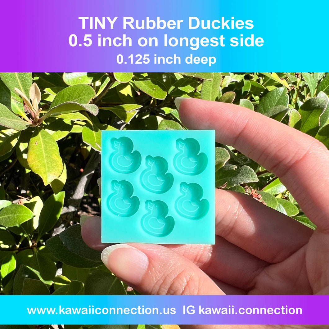 TINY 0.5 inch (0.125 inch deep) Rubber Duck Duckies Shaker Bits or Earring Studs Silicone Mold for Resin (Copy)