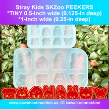 Load image into Gallery viewer, K-Pop Peeker TINY 0.5-inch wide (0.125-inch deep) or 1-inch wide (0.25 inch deep) KPop Silicone Mold for Resin Concert Freebies Earrings
