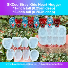Load image into Gallery viewer, K-Pop Heart Hugger 1-inch or 2-inch Tall (0.25 inch deep) KPop Silicone Mold for Resin Stray Zoo Deco Concert Freebies DIY

