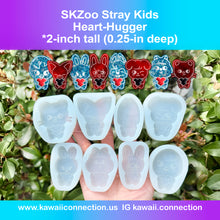 Load image into Gallery viewer, K-Pop Heart Hugger 1-inch or 2-inch Tall (0.25 inch deep) KPop Silicone Mold for Resin Stray Zoo Deco Concert Freebies DIY
