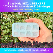 Load image into Gallery viewer, K-Pop Peeker TINY 0.5-inch wide (0.125-inch deep) or 1-inch wide (0.25 inch deep) KPop Silicone Mold for Resin Concert Freebies Earrings

