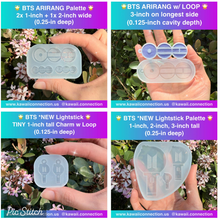 Load image into Gallery viewer, Arir@ng Logo 1-inch and 2-inch wide (0.25 inch deep) K-Pop Silicone Mold for Resin Freebie DIY
