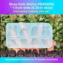 Load image into Gallery viewer, K-Pop Peeker TINY 0.5-inch wide (0.125-inch deep) or 1-inch wide (0.25 inch deep) KPop Silicone Mold for Resin Concert Freebies Earrings
