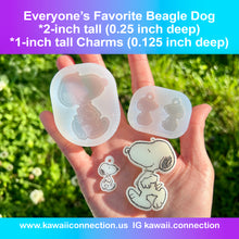 Load image into Gallery viewer, 1-inch Charms or 2-inch Flat Beagle Dog Silicone Mold for Resin Craft Keychain Charms DIY
