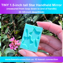 Load image into Gallery viewer, 1.5 inches tall (0.125 inch deep) Star Handheld Mirror Style Earring Kindle Water Bottle Stitch Marker Charm Silicone Mold for Resin
