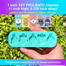 Load image into Gallery viewer, TINY 1-inch tall TXT PPULBATU Charms K-Pop Silicone Mold for Resin Keychains and Accessories
