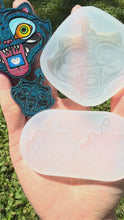 Load and play video in Gallery viewer, TIGER + PARTNER 2.5-inch wide (0.256 inch deep) or 1.5-inch tall w/ Loop (0.125 inch deep) Silicone Mold for Resin Charm
