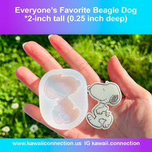 Load image into Gallery viewer, 2.5in x 1.5in Beagle Dog House Shiny Backed Shaker + TINY Friends Bits Silicone Mold Palette for Resin Craft Keychain Charms DIY

