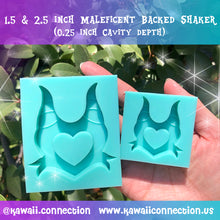 Load image into Gallery viewer, 1.5 inch or 2.5 inch Simplistic Maleficent Backed Shaker Silicone Mold for Custom Resin Deco Bag Charms

