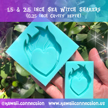 Load image into Gallery viewer, 1.5 inch or 2.5 inch Simplistic Ursula Backed Shaker Silicone Mold for Custom Resin Deco Bag Charms
