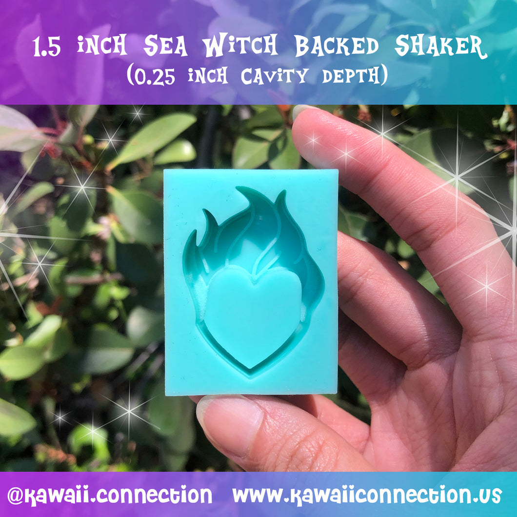 1.5 inch or 2.5 inch Simplistic Ursula Backed Shaker Silicone Mold for Custom Resin Deco Bag Charms