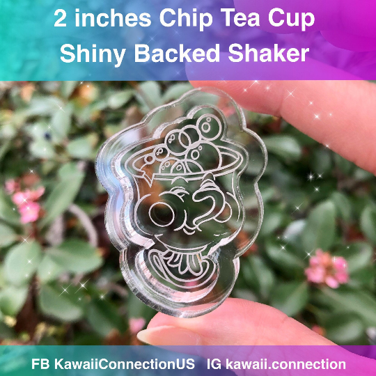 2 inch Chip Tea Cup Backed Shaker from Princess Beauty Movie Silicone Mold for Resin Bag and Key Charms