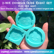 Load image into Gallery viewer, 2 inches Nursery Rhyme Kids (HEADS) (0.25 inch deep) Nursery Rhymes Baby Toddler TV Silicone Mold for Custom Resin Deco Charms Cabochons - Can Work as Phone Grip size
