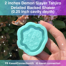 Load image into Gallery viewer, 2 inches Demon Slayer Anime (0.25 inch thick/ deep) Silicone Mold for Custom Resin Cabochons Charms Shaker Pendant Keychain
