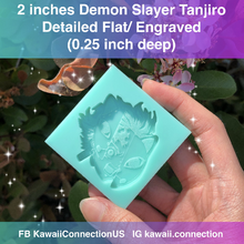 Load image into Gallery viewer, 2 inches Demon Slayer Anime (0.25 inch thick/ deep) Silicone Mold for Custom Resin Cabochons Charms Shaker Pendant Keychain
