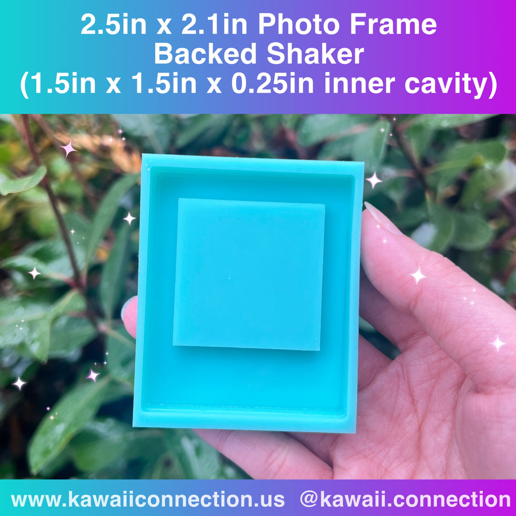 (7-days turnaround time!) 2.5 inches x 2.1 inches (cavity: 1.5 x 1.5 inch) Polaroid Photo Frame Shiny Backed Shaker Silicone Mold for Resin Craft Keychain Charms DIY