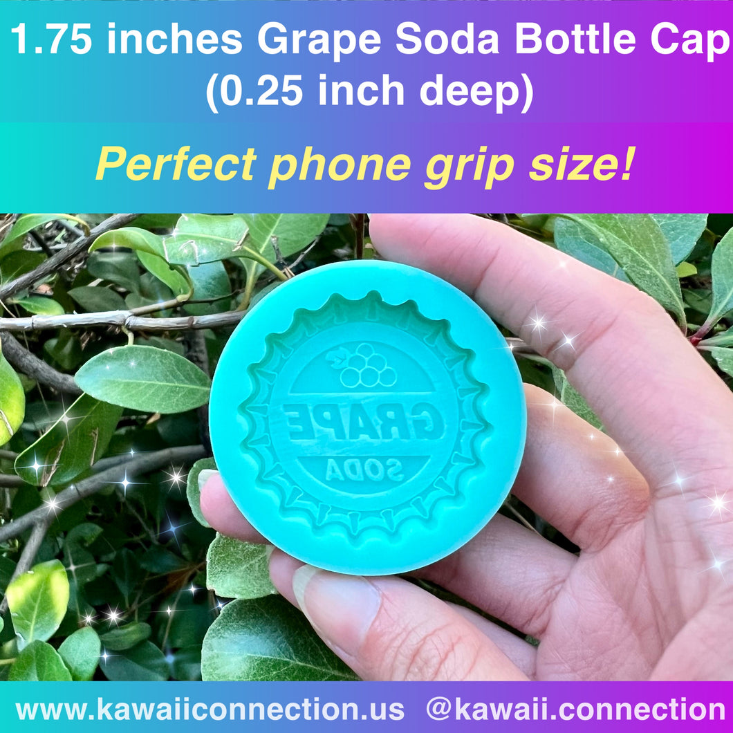 1.75 inch (0.25 inch deep) Soda Bottle Cap for Custom Resin Clay Charms - Perfect Size for Phone Grip!